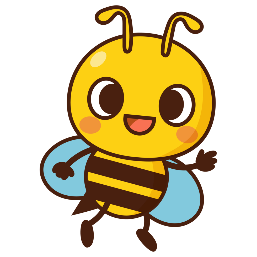 Cute Cartoon Bee Character, happy png