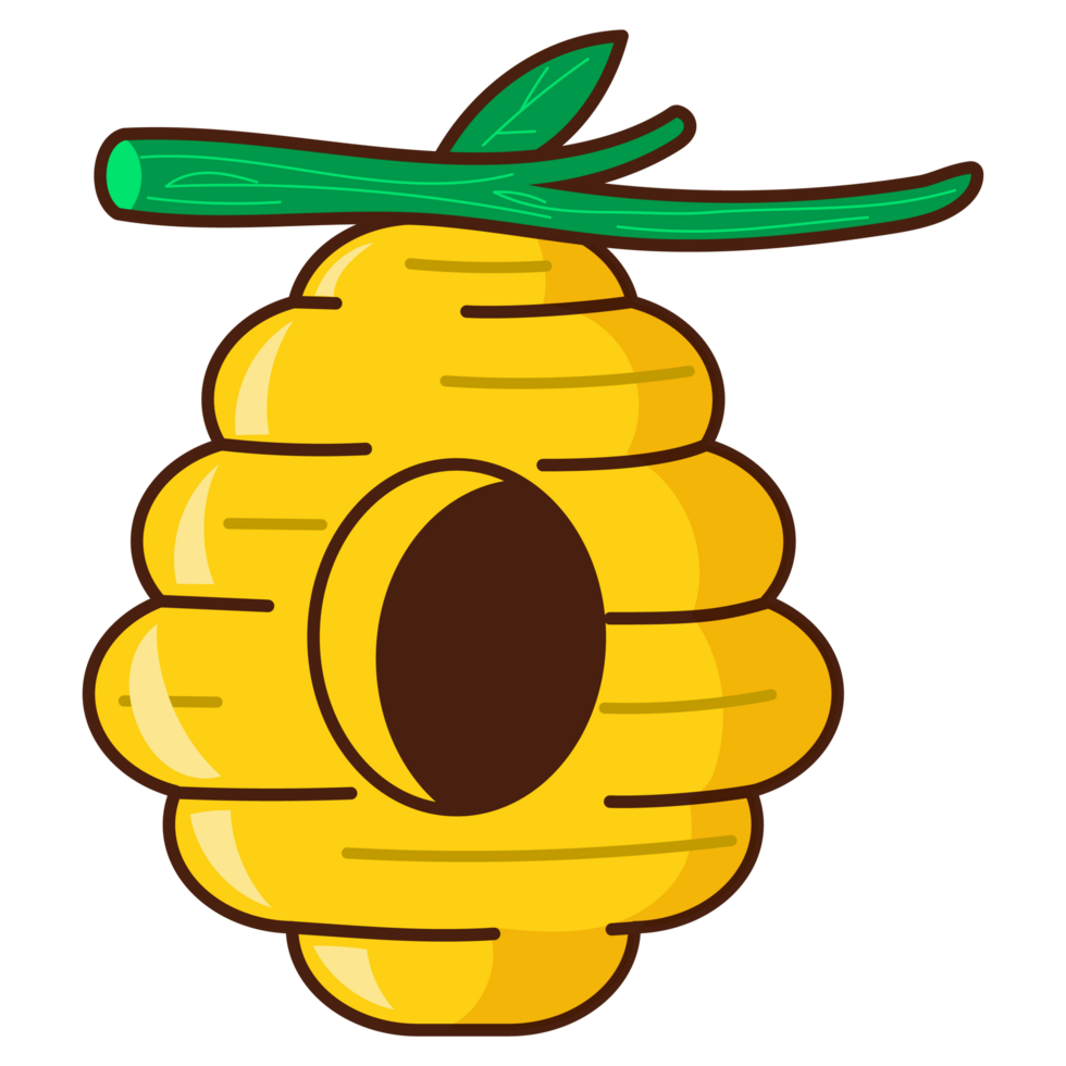 Cartoon Style Bee Hive Illustration png