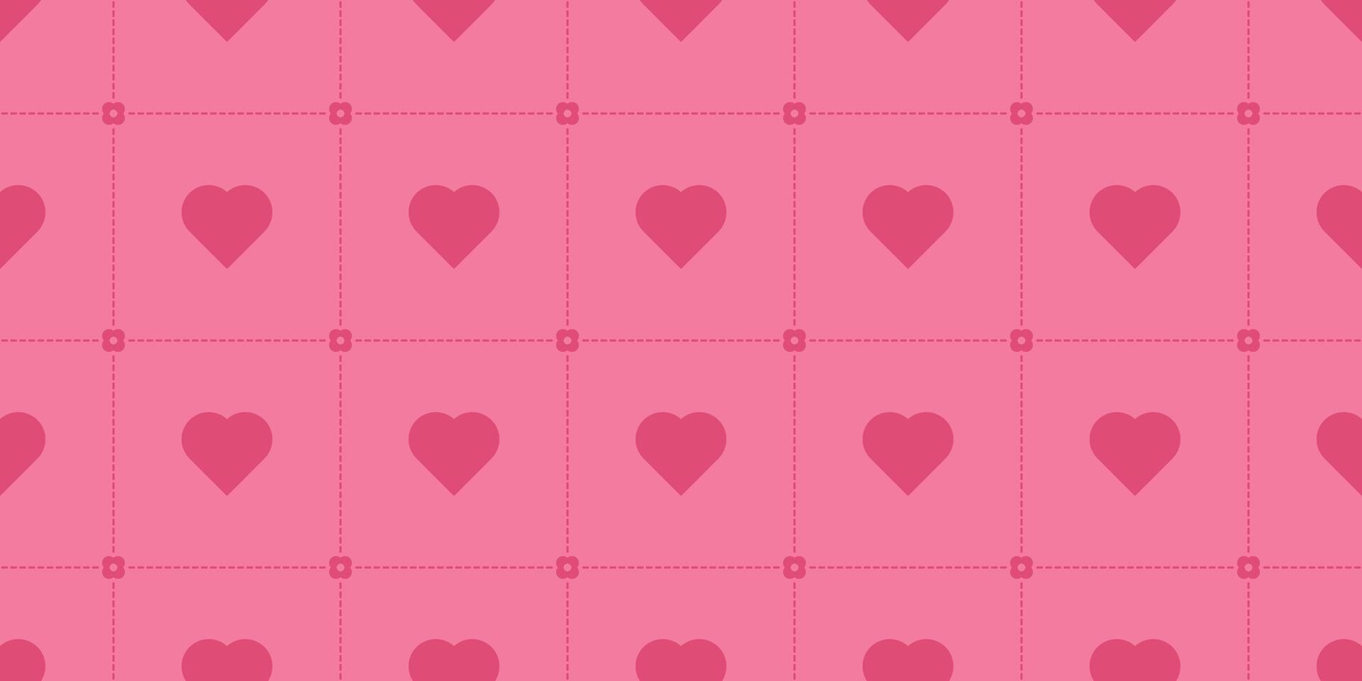 adorable heart shapes and flowers minimalist seamless pattern backgrounds vector
