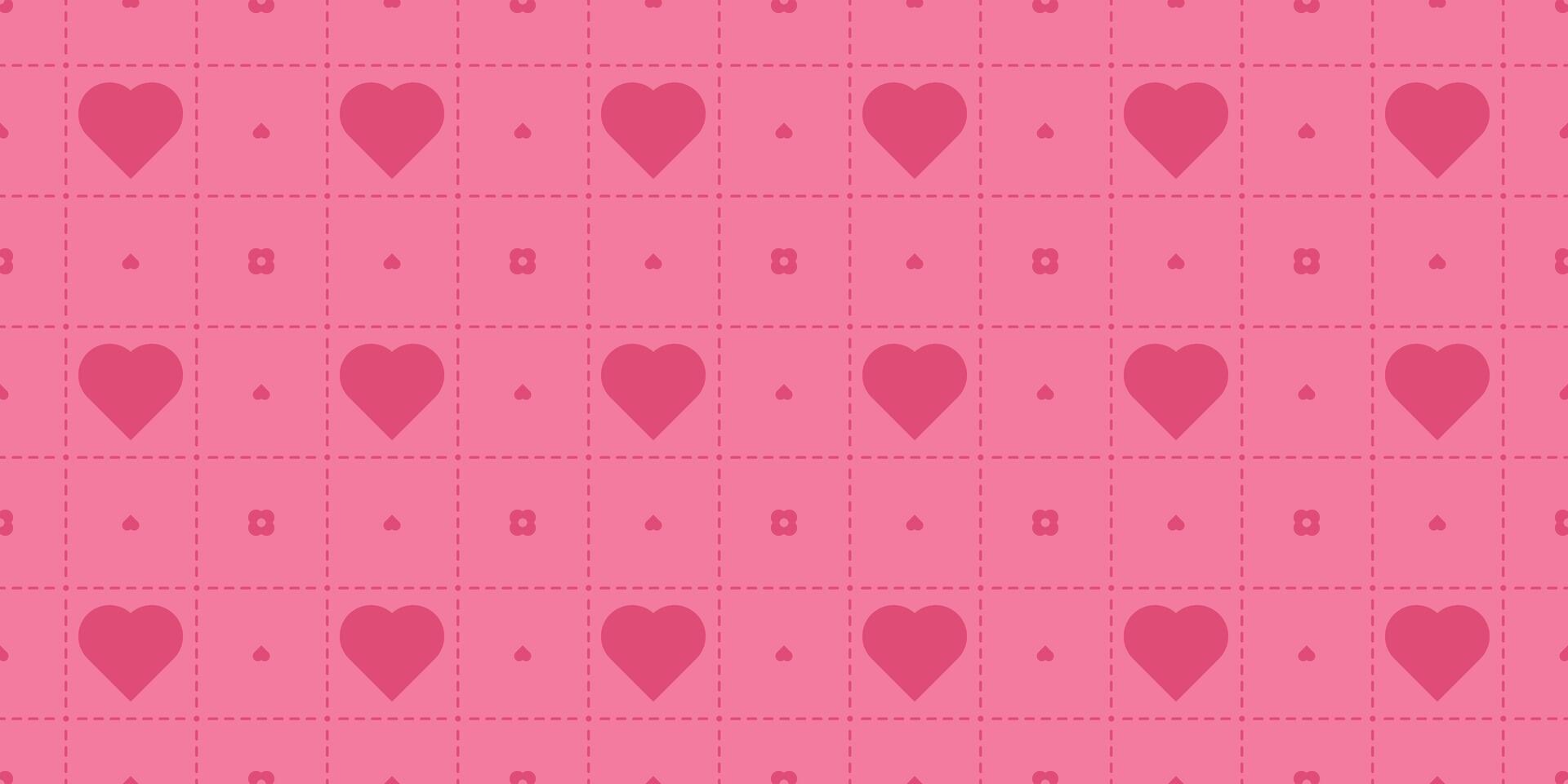 heart shapes and flowers minimalist seamless backgrounds vector