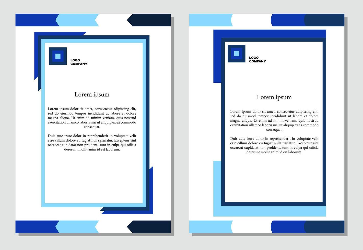 Two posters modern corporate template design. Abstract background. Business documents, reports, posters. Template, mock up, A4 vector