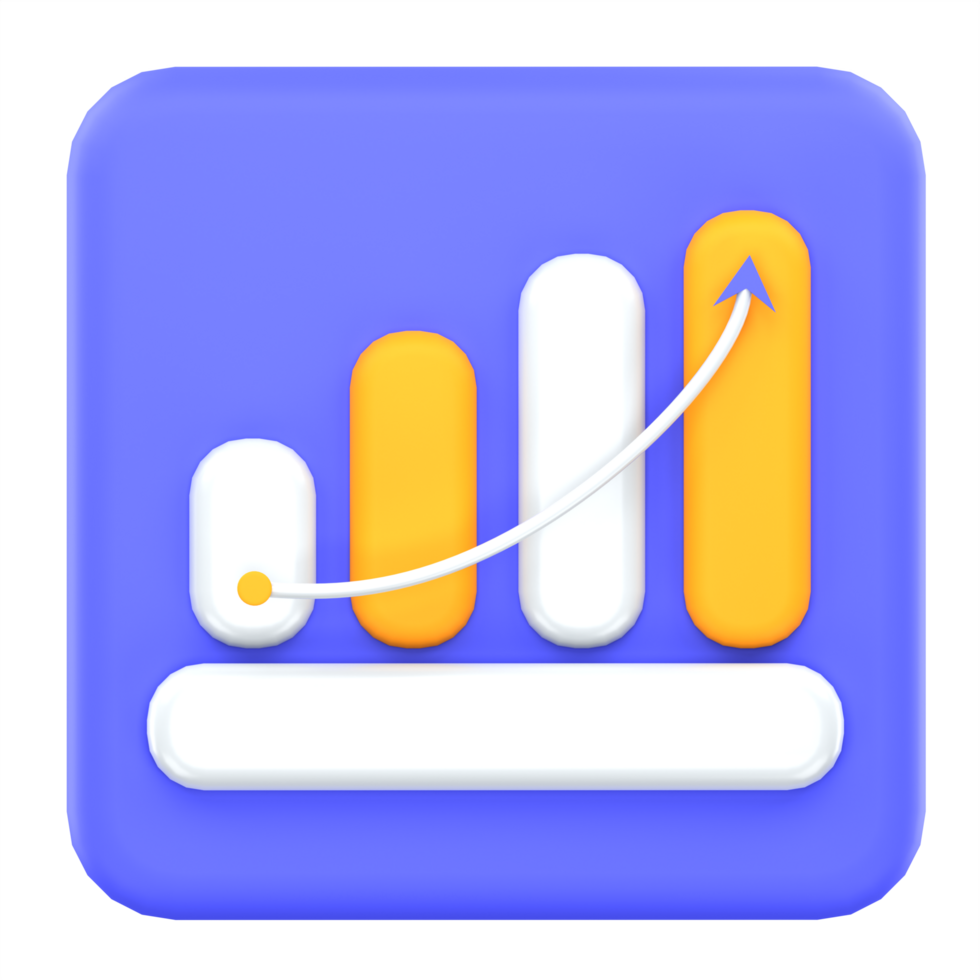 3d illustration bar chart user interface png