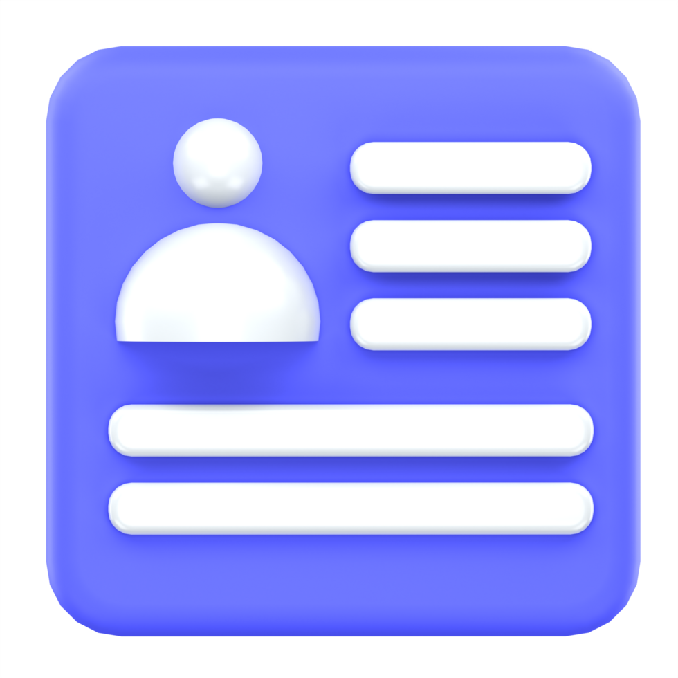 3d illustration profile identity user interface png