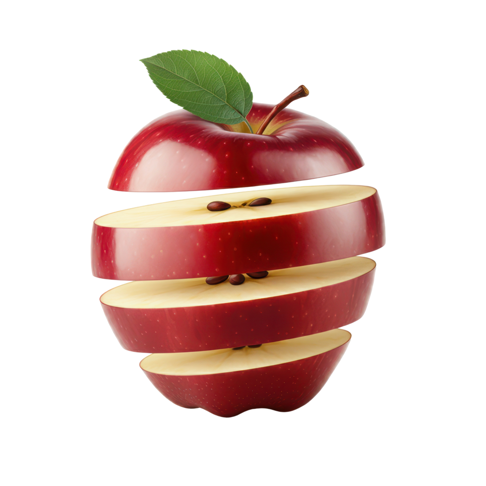 Fresh Ripe Red Apple Sliced with Juicy Freshness for Detox png