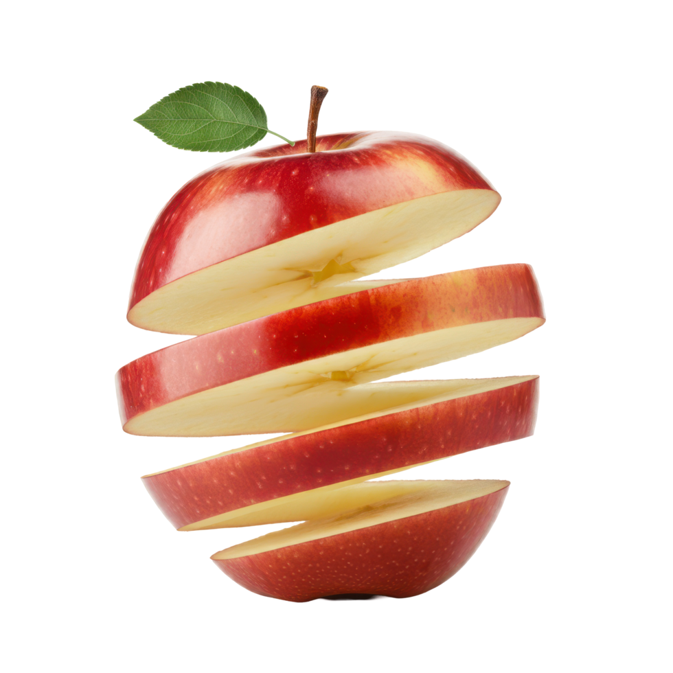 Sliced Ripe Red Apple with Fresh Juicy Splash for Healthy Eating png