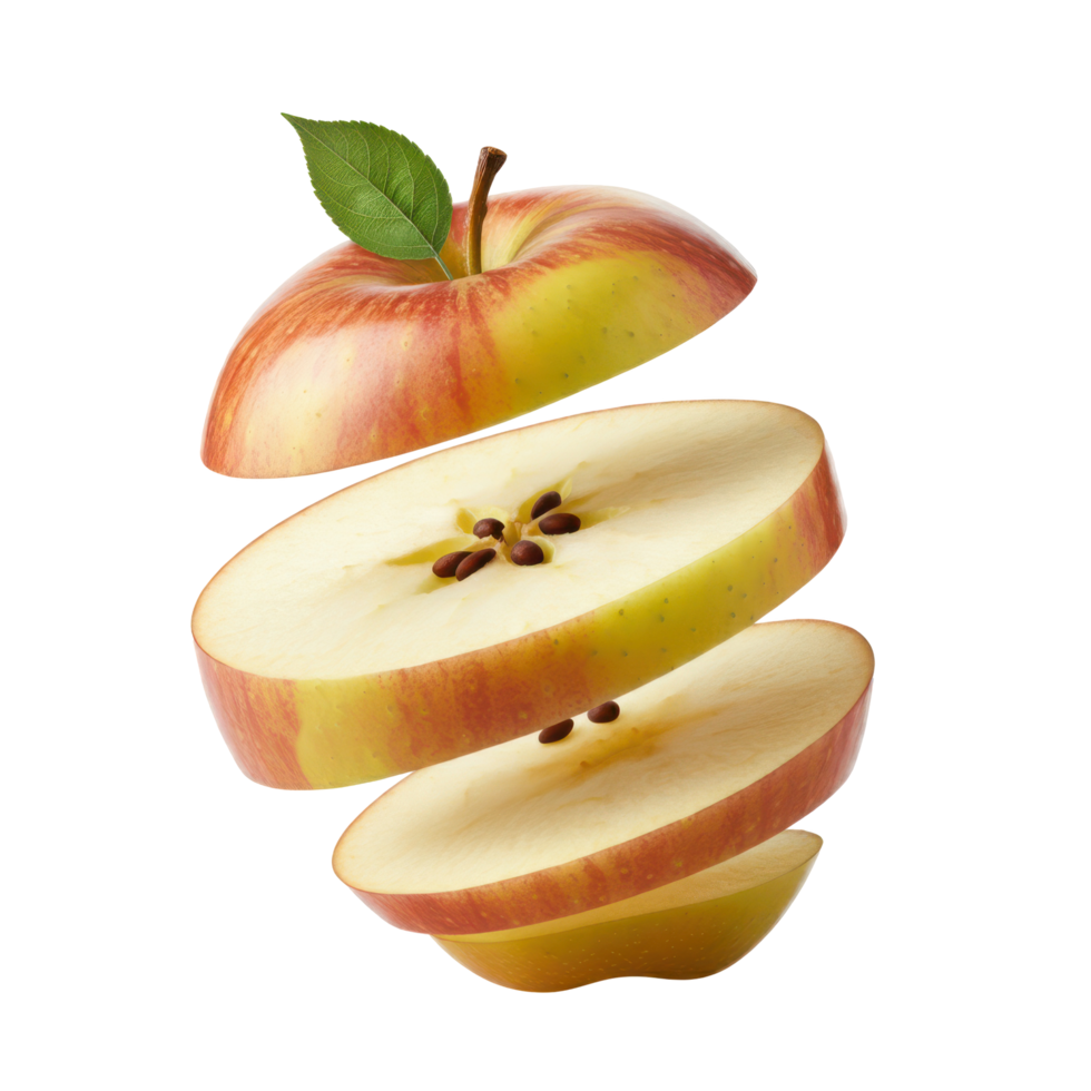 Sliced Ripe Red Apple with Juicy Freshness for Healthy Detox png