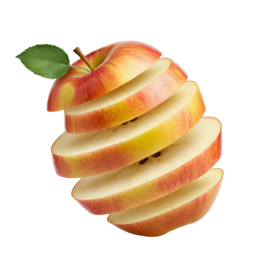Sliced Ripe Red Apple with Fresh Juicy Splash for Health Benefits png