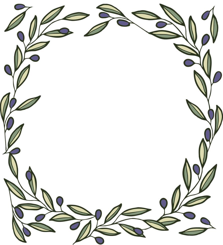background with olive tree decoration. Vegan food illustration vector