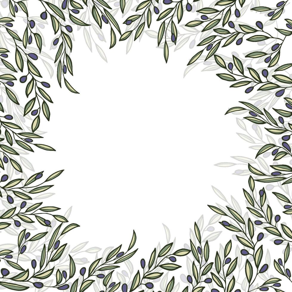 Olive frame hand drawn design illustration vector