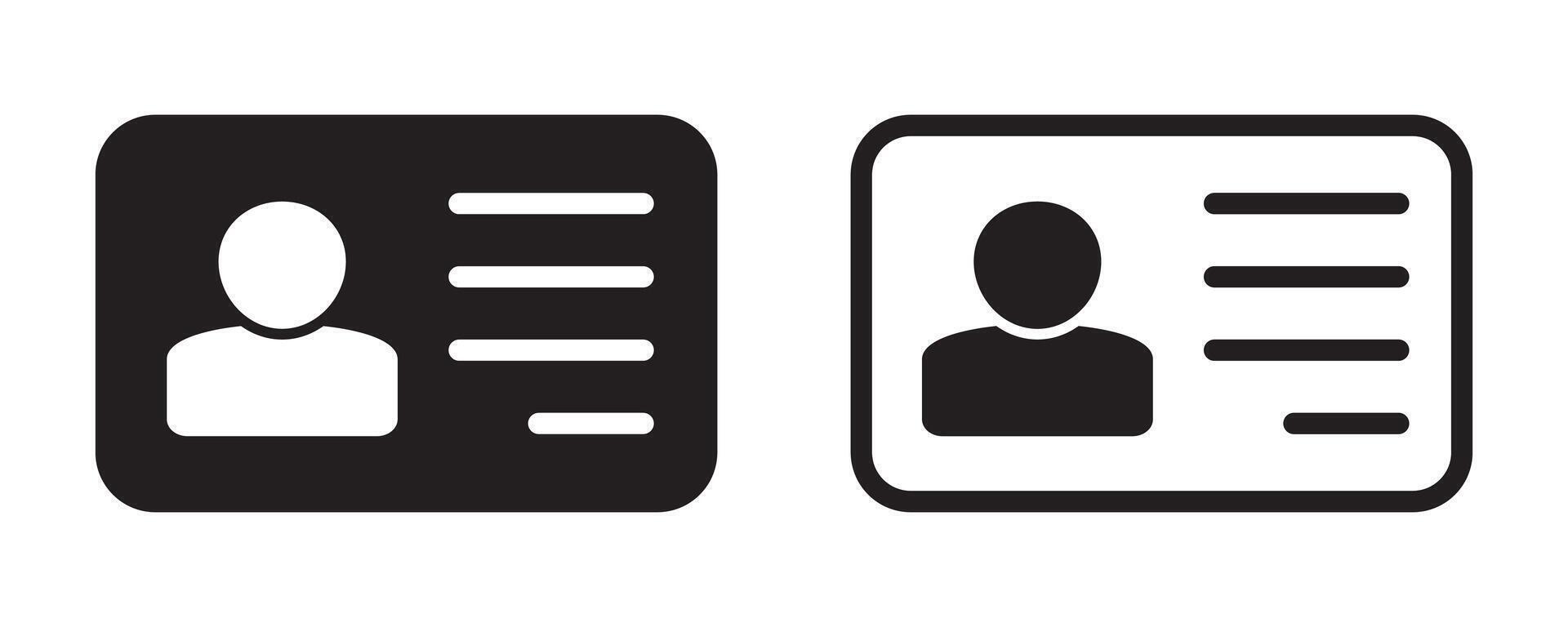 ID Card icon. Employee clerk card, driver license icon. vector