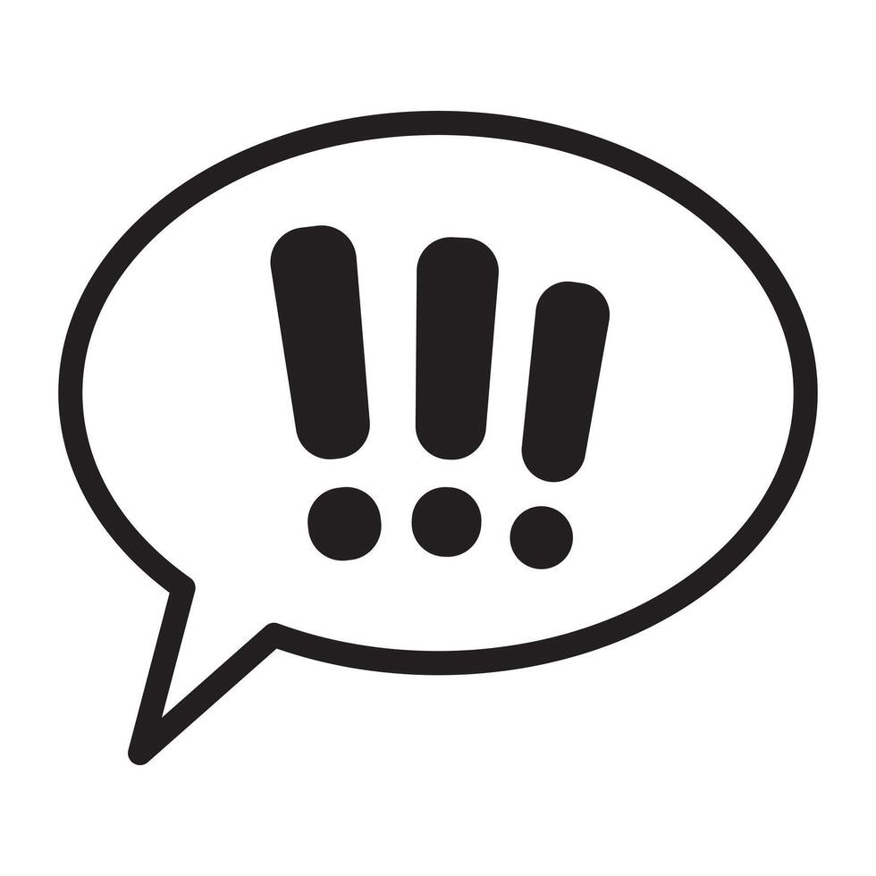 Speech bubble with exclamation mark icon. vector