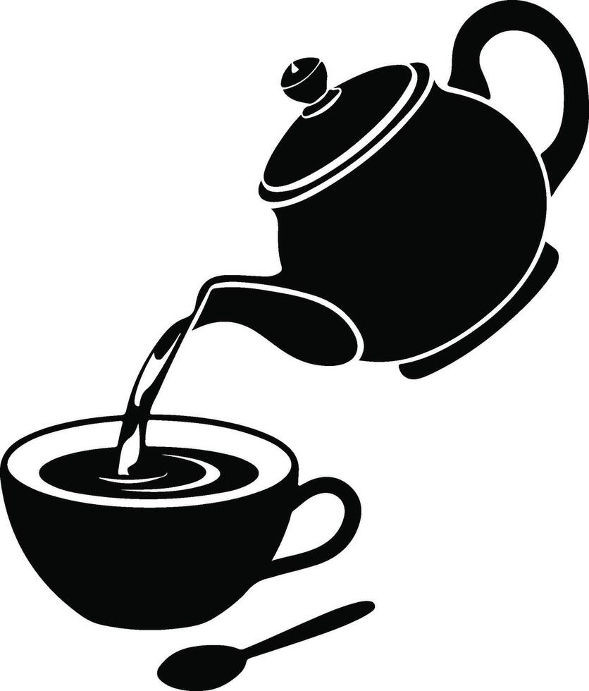 Tea Kettle Silhouette Art Design vector