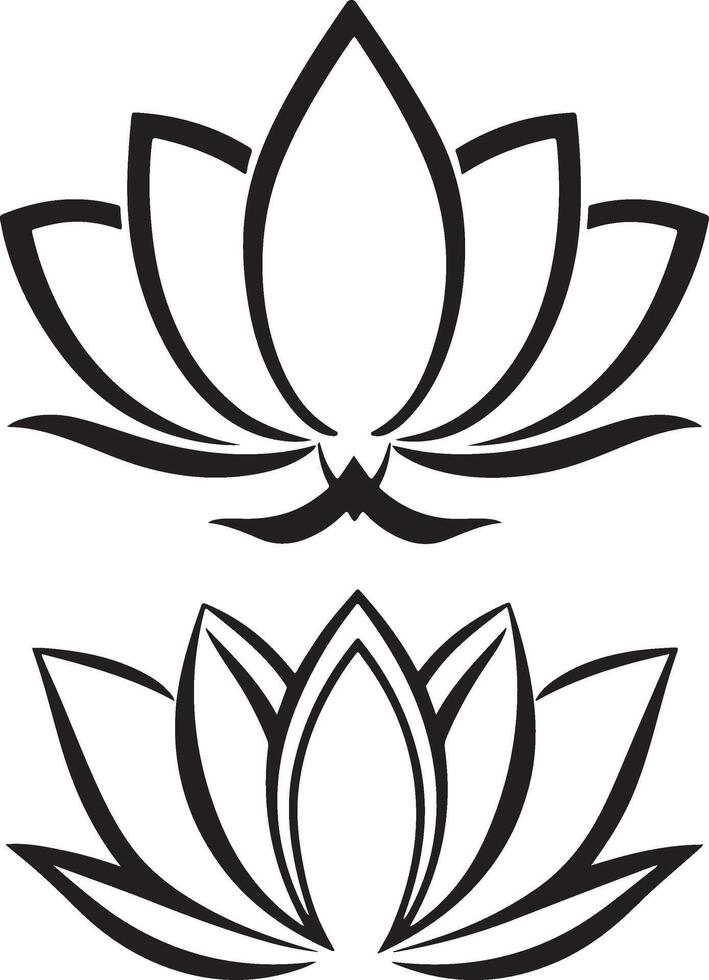 Lotus Flower Icon Silhouette Art vector