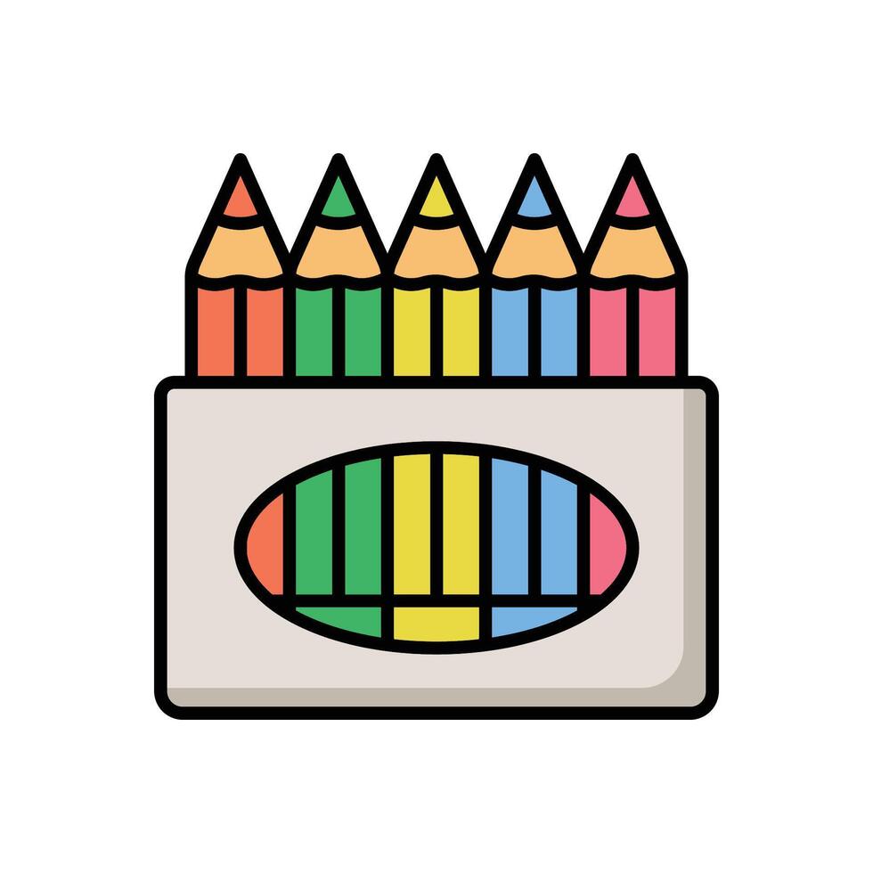 Rainbow Colored Pencil Set Stylish and Minimalist Vectors