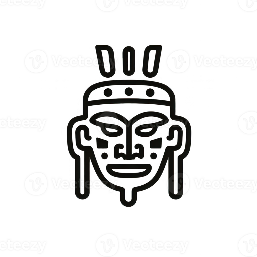 A detailed illustration of an ancient cultural mask symbolizing heritage and identity. png