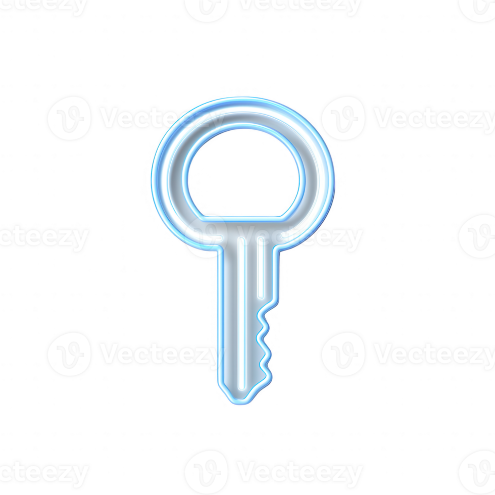 A glowing key symbolizing security and access in a digital world. png