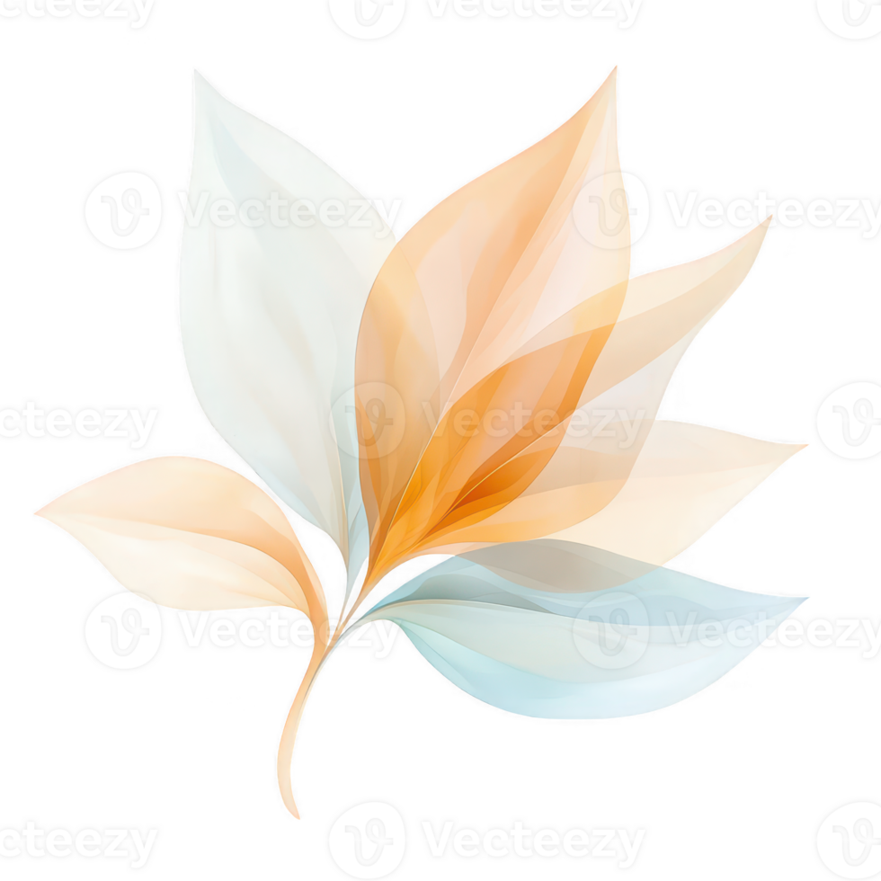 A beautifully abstract representation of translucent leaves in soft colors. png