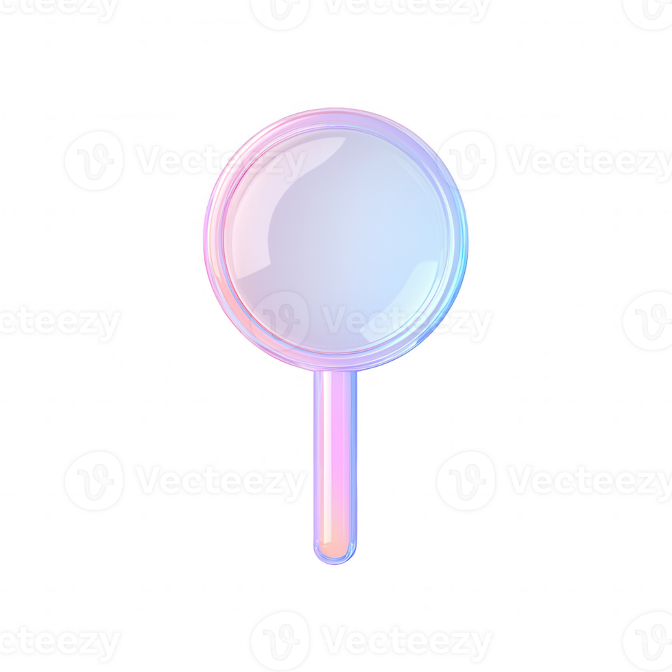 A colorful and modern magnifying glass icon with a glossy finish. png