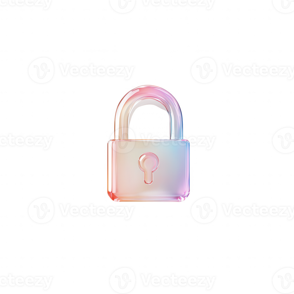 A modern, colorful lock symbolizing security and protection in digital environments. png