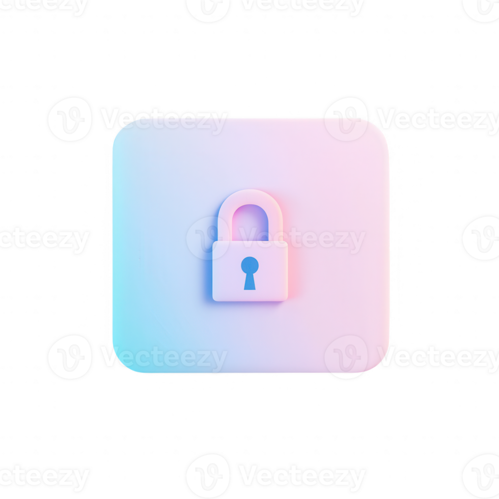 A modern lock icon design representing security and privacy in digital technology. png