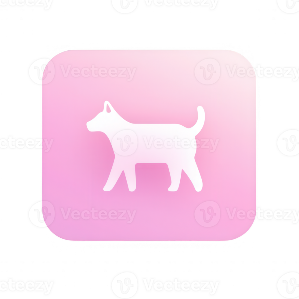 A minimalistic illustration of a dog icon on a gradient background. png