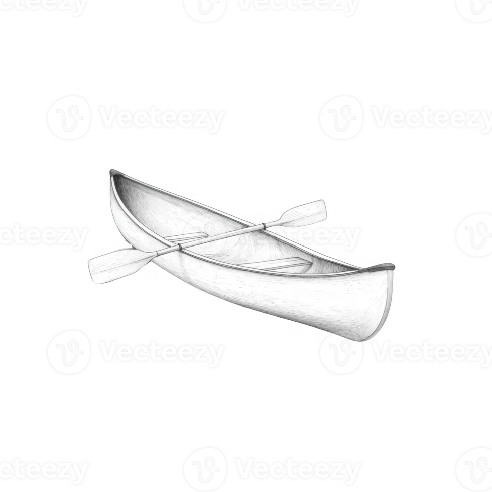 A simple canoe design perfect for illustrating outdoor adventures and water activities. png