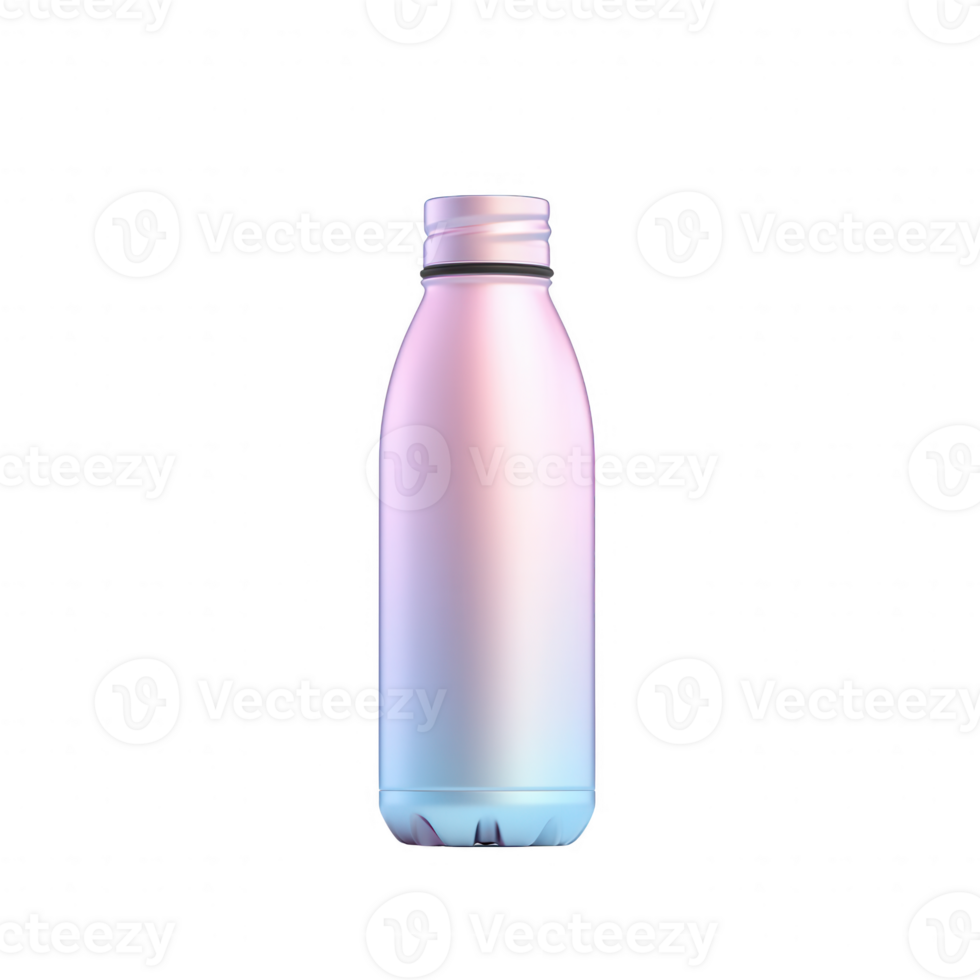 A sleek, modern stainless steel water bottle with a gradient color finish. png