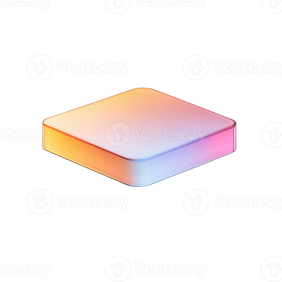 A smooth, modern square shape with a gradient of vibrant colors. png