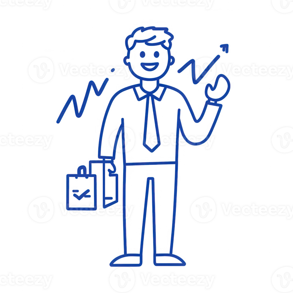 A smiling businessman celebrating success and growth in a professional setting. png