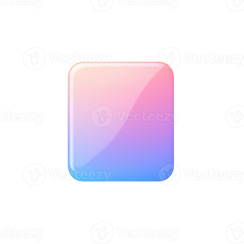 A smooth, shiny square icon with a vibrant gradient of pink and blue colors. png