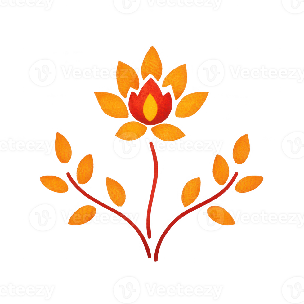 A vibrant illustration of an orange flower symbolizing vitality and joy. png