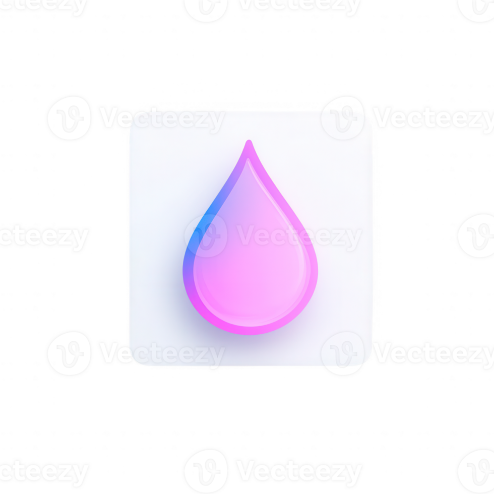 A vibrant and stylized droplet icon with a gradient effect. png