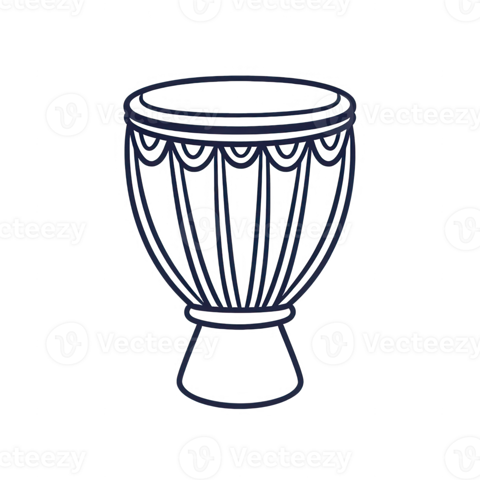 An artistic representation of a traditional drum used in various cultures. png
