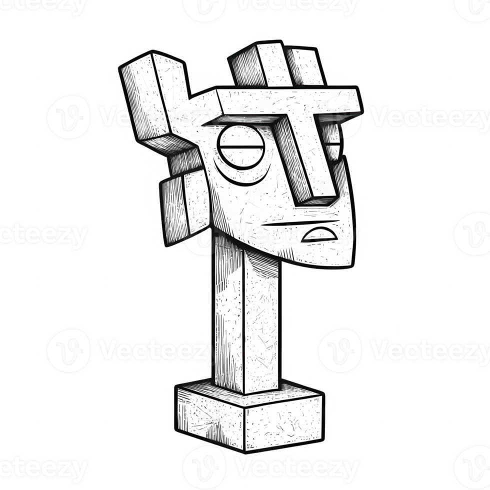 Abstract sculpture representing cultural identity and artistic expression. png