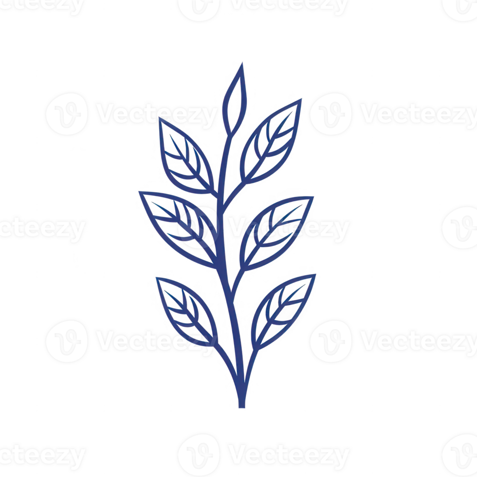 Elegant branch with detailed leaves, perfect for designs and eco-friendly themes. png