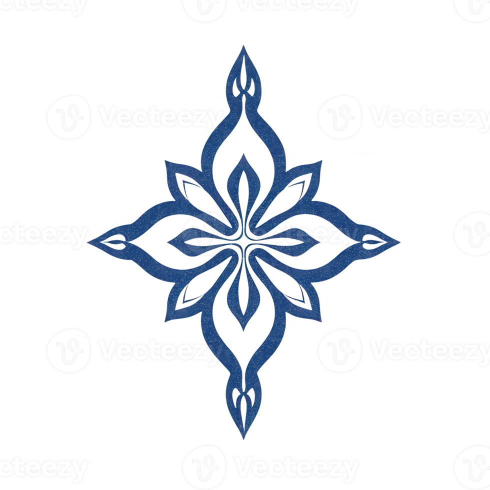 Intricate blue floral design suitable for backgrounds and decorative elements. png