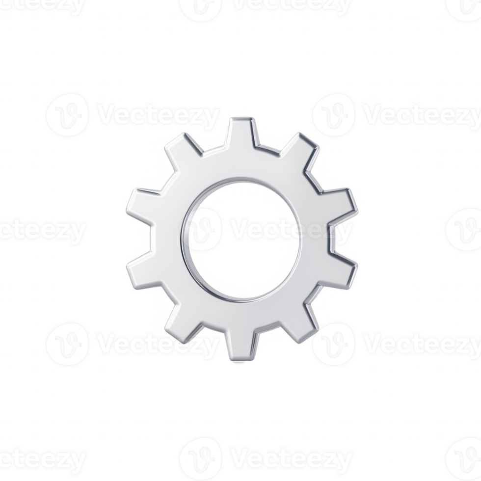 Illustration of a gear symbolizing industry, machinery, and engineering concepts. png