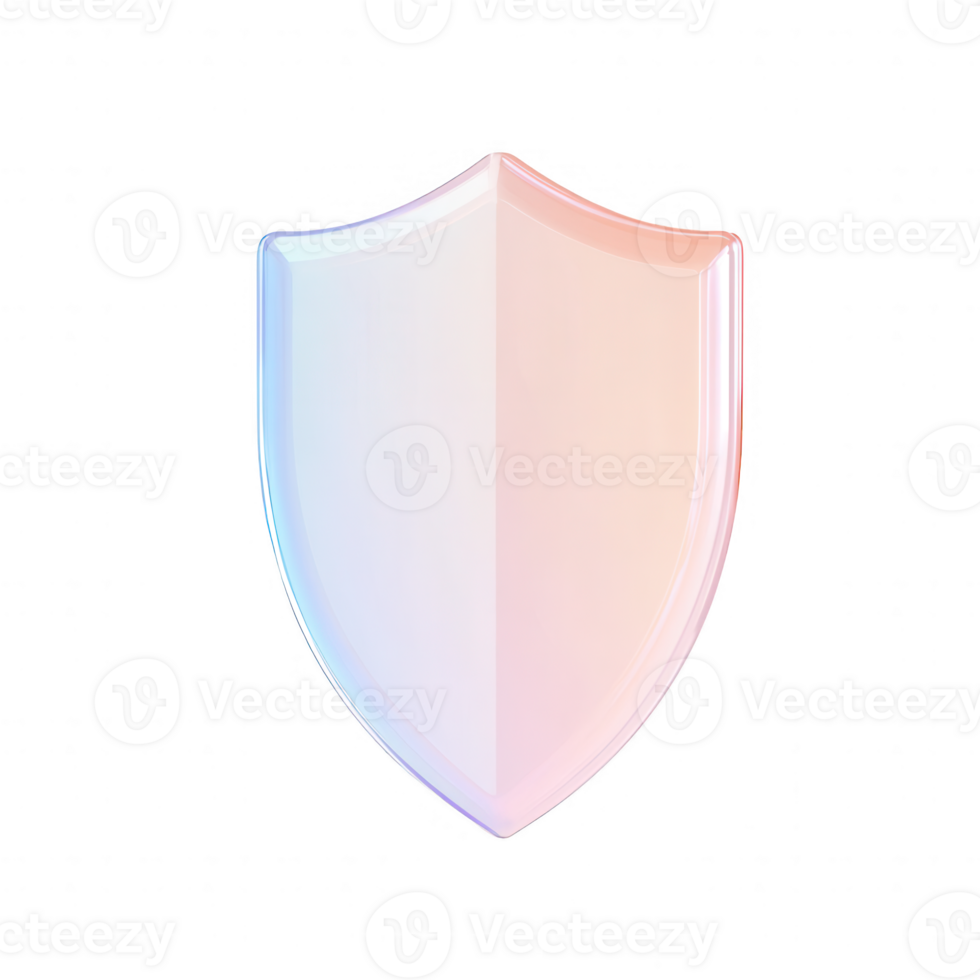 Modern shield icon representing security and protection in digital environments. png