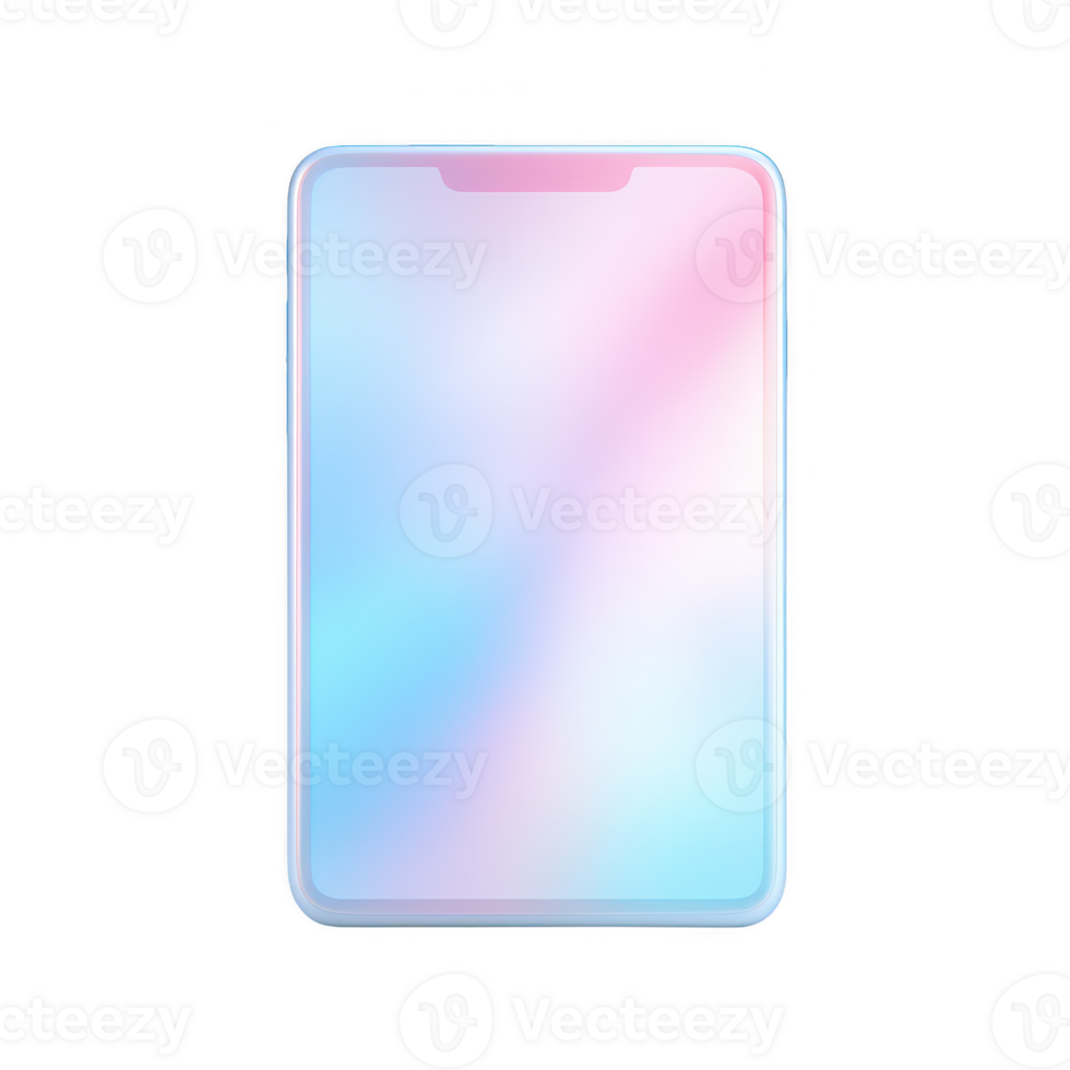 Modern smartphone with a colorful abstract screen, blank for customization. png