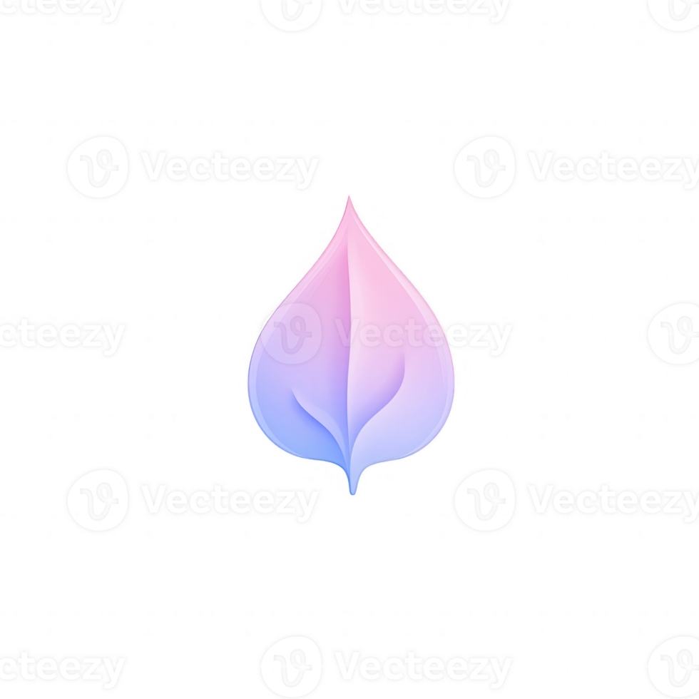 Stylized leaf design in soft pastel colors, symbolizing nature and tranquility. png