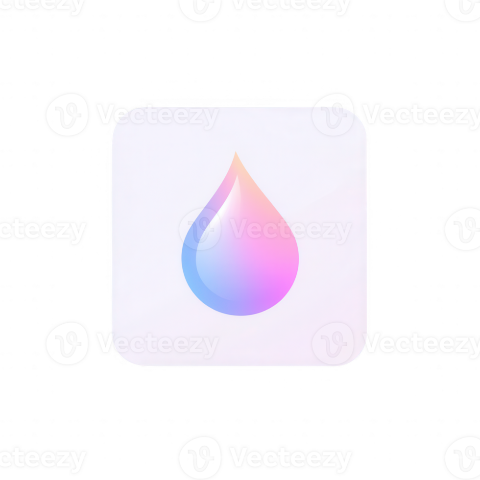 Stylized illustration of a colorful droplet on a minimalist background. png