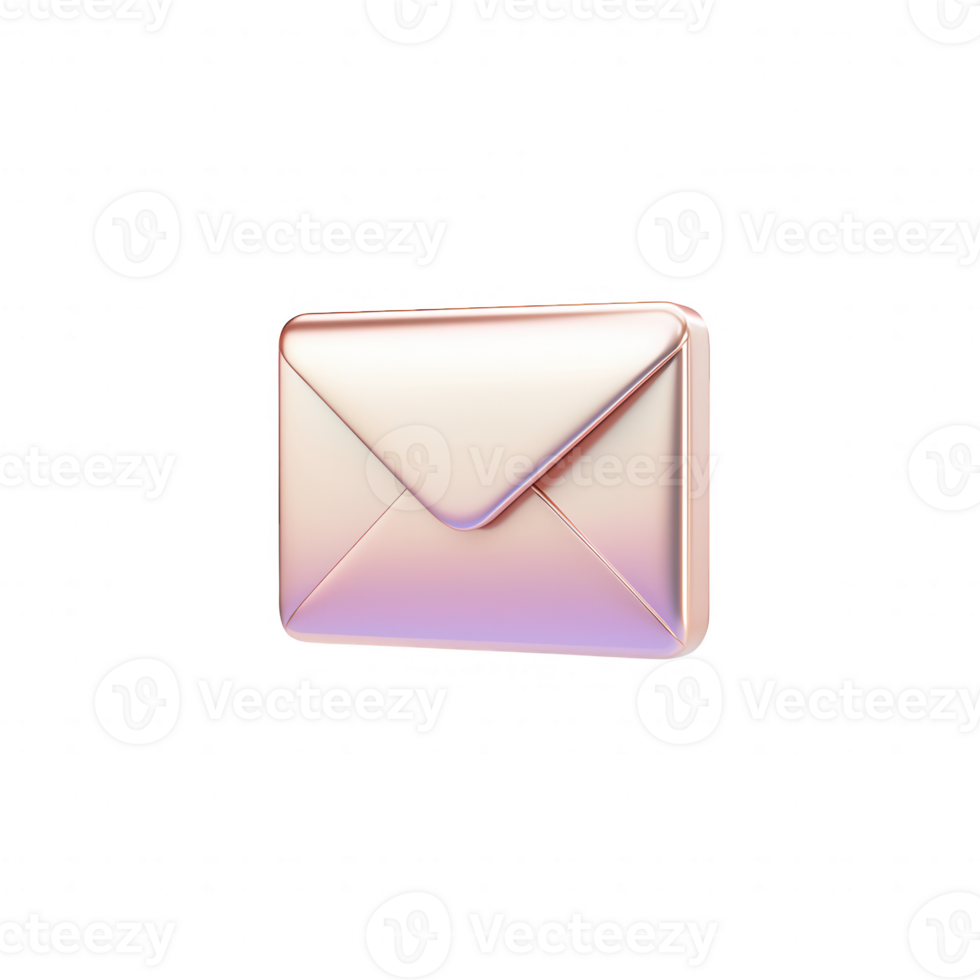 Stylish envelope icon with a shimmering gradient design for modern communication. png