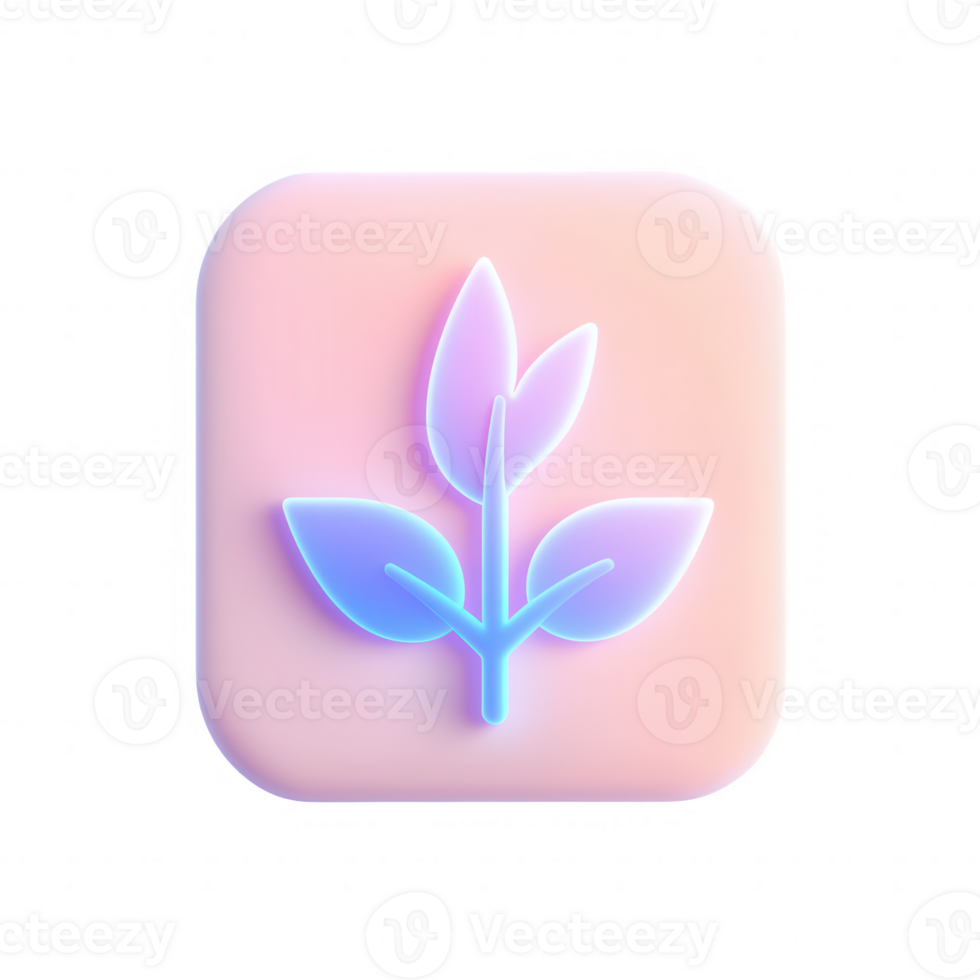 Stylish icon representing growth and nature with a soft pastel color scheme. png