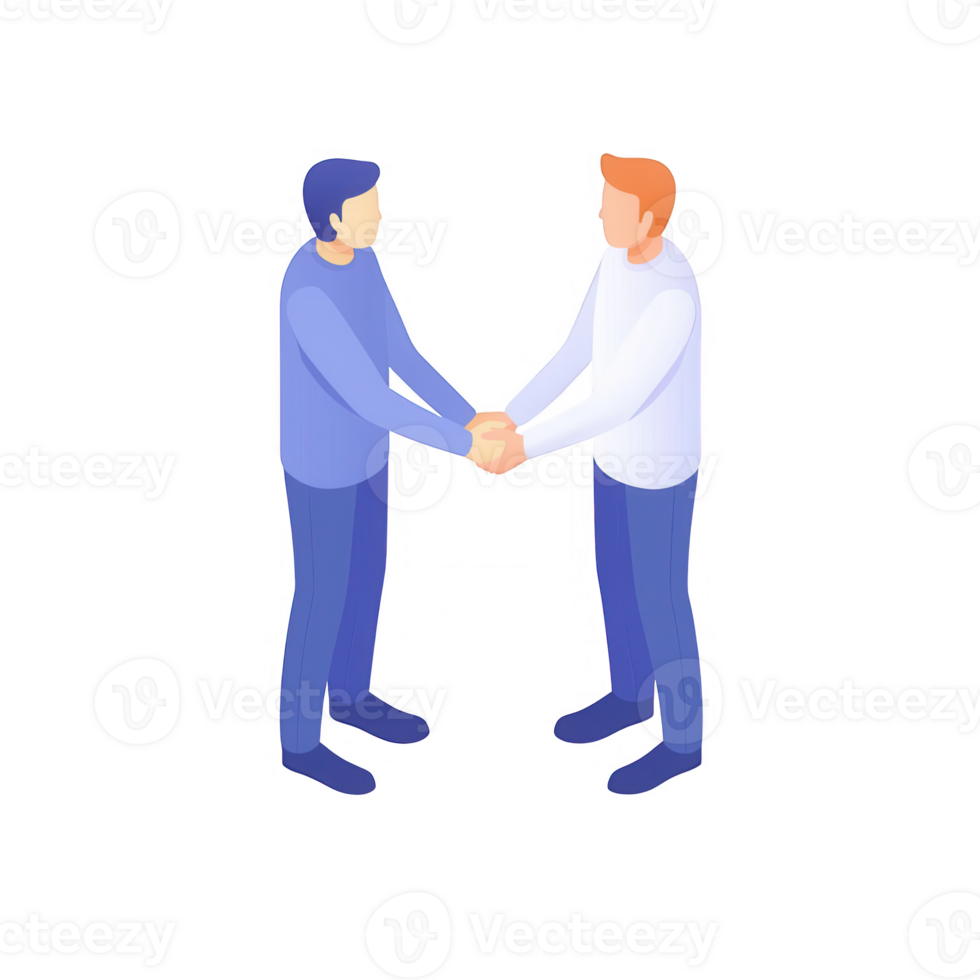 Two men shaking hands, depicting partnership and cooperation in a business setting. png