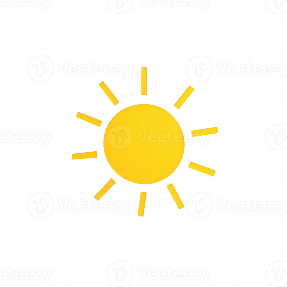 A bright yellow sun icon symbolizing warmth and energy in the environment. png