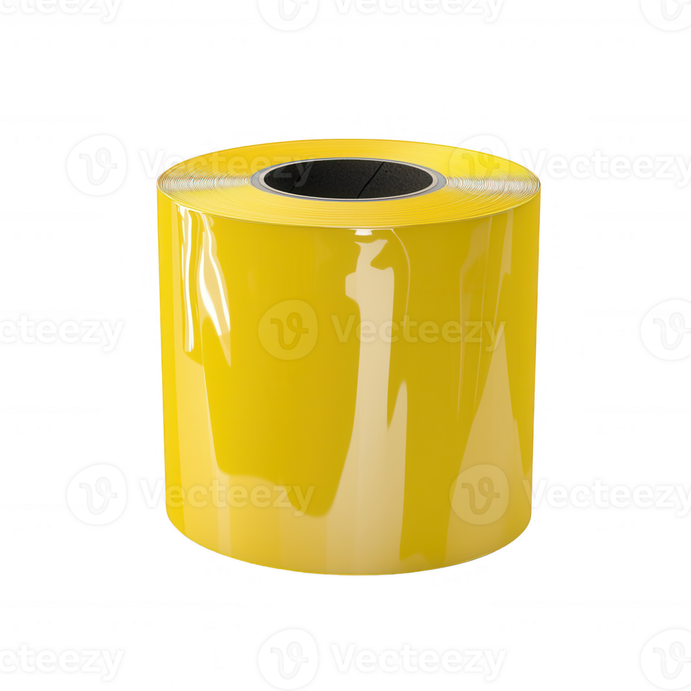 A glossy yellow roll of paper, perfect for creative projects and graphic design. png