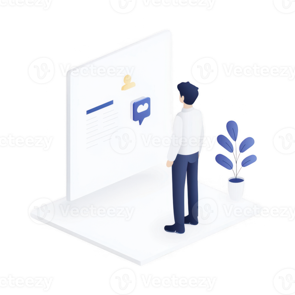 A person interacting with a digital interface in a modern workspace. png