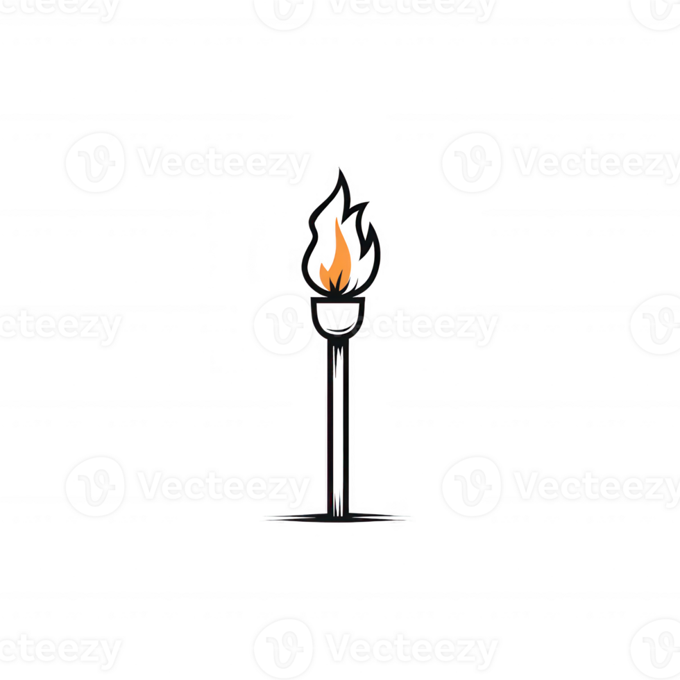 A stylized torch illustration symbolizing enlightenment and hope. png
