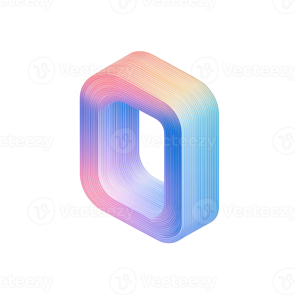 Abstract geometric shape design with gradient colors for modern art projects. png