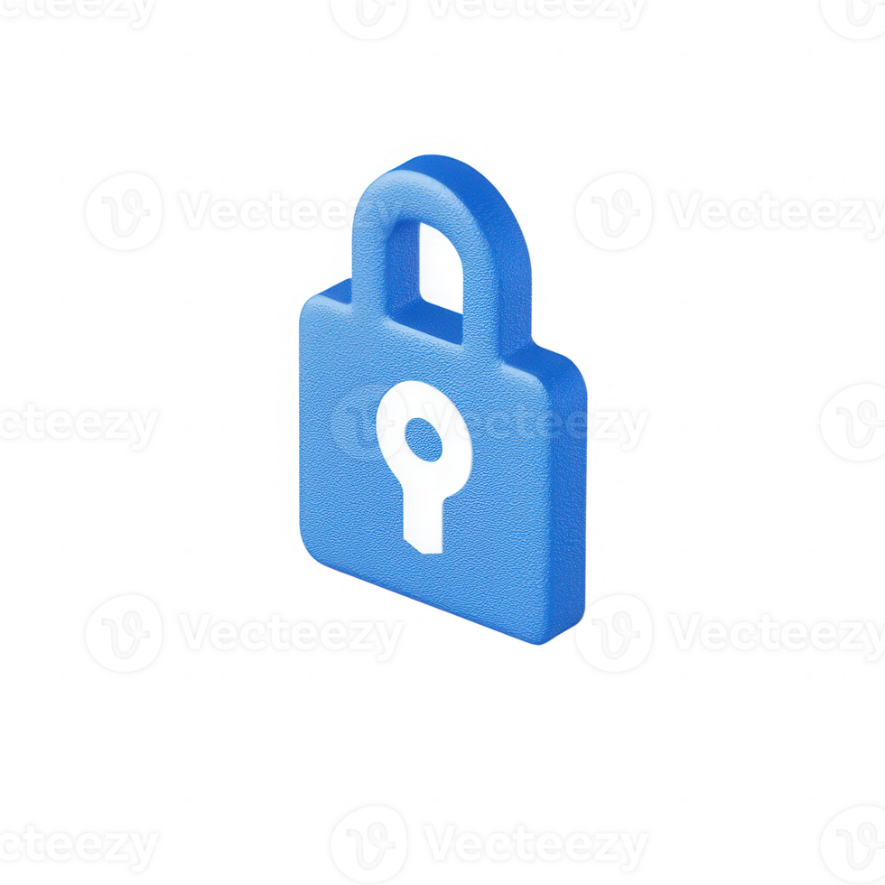 A vibrant blue padlock symbolizing security and digital protection. png